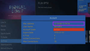 how to find mac address flix iptv